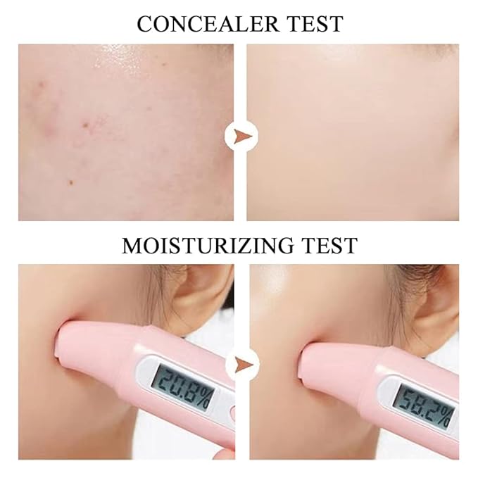Air Cushion CC Cream Mushroom Head Cushion Foundation, BB Cream Face Makeup for Mature Skin Moisturizing Concealer Brighten Long-Lasting, Even Skin Tone for All Skin Types (Ivory)