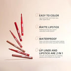 ibcccndc 6PCS Lip Liner and Lipstick