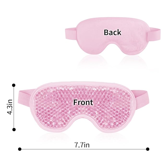 Cooling Eye Mask Gel Eye Mask Reusable Cold Eye Mask for Puffy Eyes, Eye Ice Pack Eye Mask with Soft Plush Backing for Dark Circles, Migraine, Stress Relief