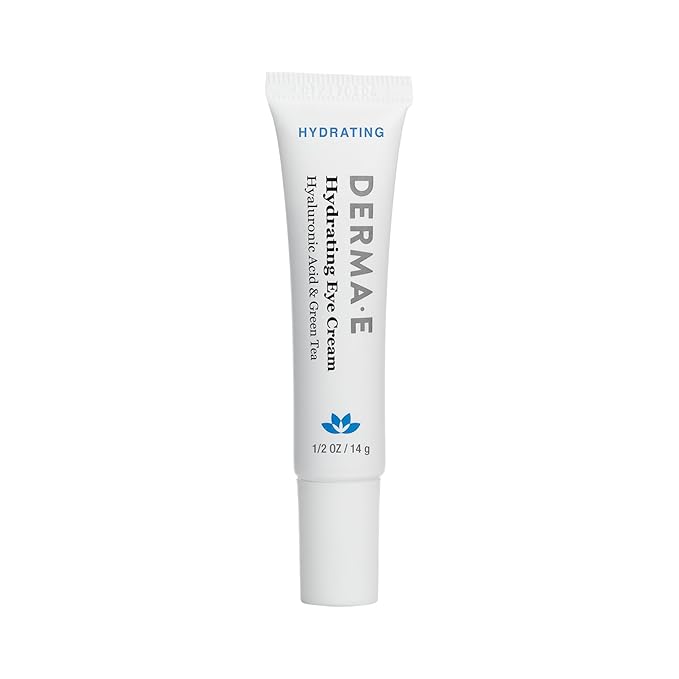 Derma E Hydrating Eye Cream – Firming and Lifting Hyaluronic Acid Treatment - Under Eye and Upper Eyelid Cream Reduces Puffiness and Appearance of Fine Lines, 0.5 oz