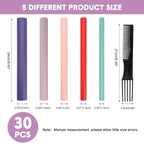 AIDUCHO Flexible Hair Curlers to Sleep in, 30PCS Flexi Rods (9.45" and 5 Sizes 0.39"-0.78"), No Heat Heatless Curling Set for Short Medium Long Hair