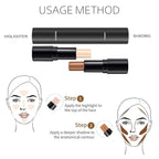 4 Colors Cream Contour Sticks Makeup Kit, Primer Face Highlighter Contouring for Beginners, Highlight and Contour Kit, Cream Concealer Makeup Blur Stick, Primer Face Corrector 1#,3#