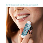 5pcs Lip Balm Holder Keychain Lipstick Sleeves Chapstick Lip Gloss Holder Keychain Elastic Sleeves for Men Women(Wave/Flower/Leo)