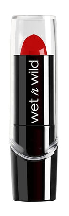 wet n wild Silk Finish Lipstick, Hydrating Rich Buildable Lip Color, Formulated with Vitamins A,E, & Macadamia for Ultimate Hydration, Cruelty-Free & Vegan - Hot Red