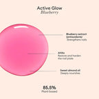 Manucurist Active Glow Blueberry All-in-One Perfecter Nail Polish & Care - No Lamp - Vegan & Made in France Ultra-Glowy Rose Mirror-Like Shine - Nail Concealer & Care - Plant-Based Ingredients