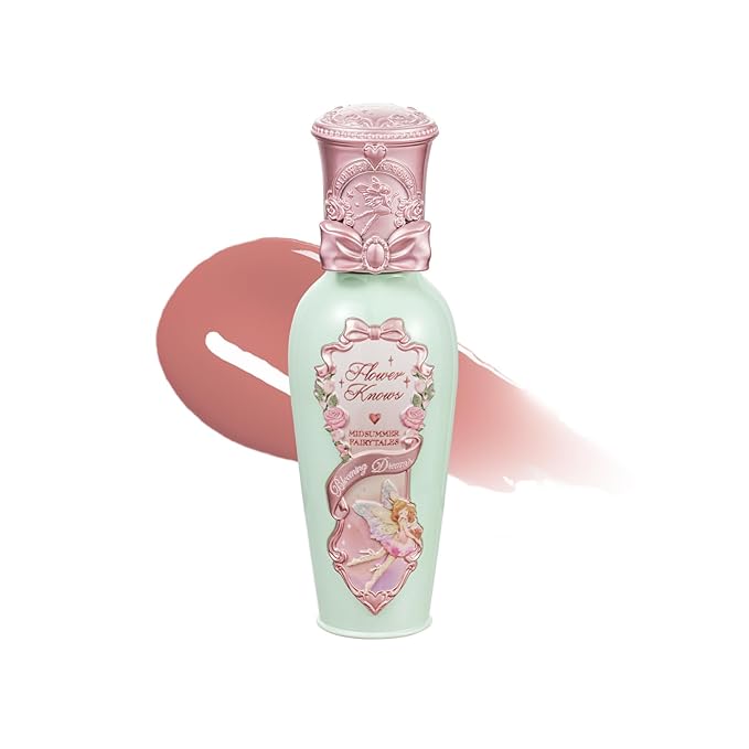 Flower Knows Midsummer Fairytales Lip Gloss-Glowy Moisturizing Coating Lip Lacquer-Hydrating Tinted Lip Oil for Girls&Women-Vegan & Cruelty Free-0.17Fl Oz(G07 Lullaby)