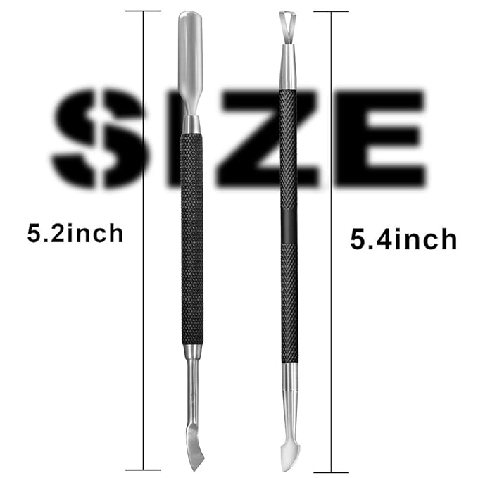 2PCS Metal Black Cuticle Pusher