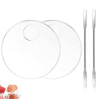 2PCS Acrylic Cosmetic Palette with 2PCS Spatula Tool,Makeup Mixing