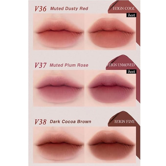 BBIA Last Velvet Tint - Soft & Creamy Matte Finish Lip Stain, Blur Effect with Velvety Texture, Long-Lasting, High Pigment, Lightweight, Non-Drying, Vegan, Korean Lip Makeup (V37 FEIGN UNMOVED)