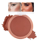 Single Matte Cheeks Face Cream powder Blush Makeup Palette, Bronze Brown Singles Blushes for Older Women, Monochrome Highly Pigmented Daily Evening Girls Blush Gift, Rubor en Polvo, 06