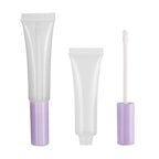 COSIDEA 50 pack Empty Purple 15ml Squeeze lip gloss tubes with wand 0.5oz soft lipgloss container chapstick containers empty tube