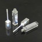 10 Pcs 7.5ml Plastic Square Clear Lip Gloss Tubes Vials with Mirror LED Light Lip Glaze Tube Bottles Refillable Makeup Lipstick Tube DIY Cosmetic Container Travel for Woman Girl(Silver)