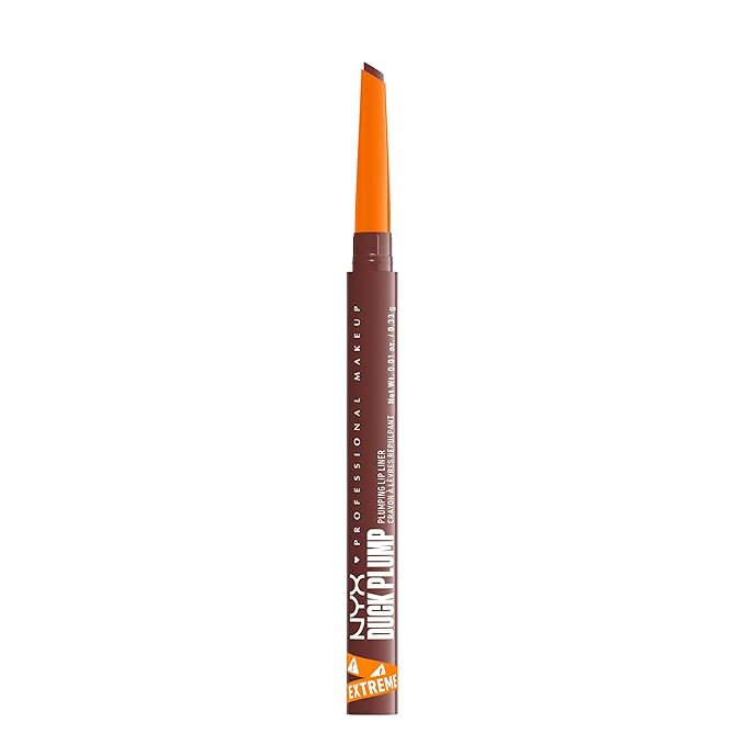 NYX PROFESSIONAL MAKEUP Duck Plump Plumping Lip Liner, Matte Pencil With Up To 10HR Wear, Dash Of Cocoa (Cocoa Brown Lip Liner)