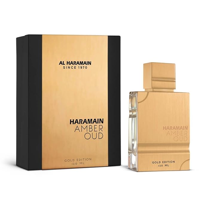 Al Haramain Amber Oud Gold Edition EDP Spray for Unisex - Arabian Perfume for Women and Men - Long Lasting Arabic Perfume - Vanilla and Woody Fragrance - Eau de Parfum - 4 oz