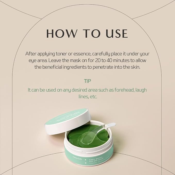 Chill Down Gel Eye Mask 60ea (30pairs) - Cooling Hydrogel Eye Patch with Catechins, Arnica Flower, Vitamins, Caffeine for Relieving Tired Eye Area, Brightening, Reducing Eye Bags, Puffy Eye