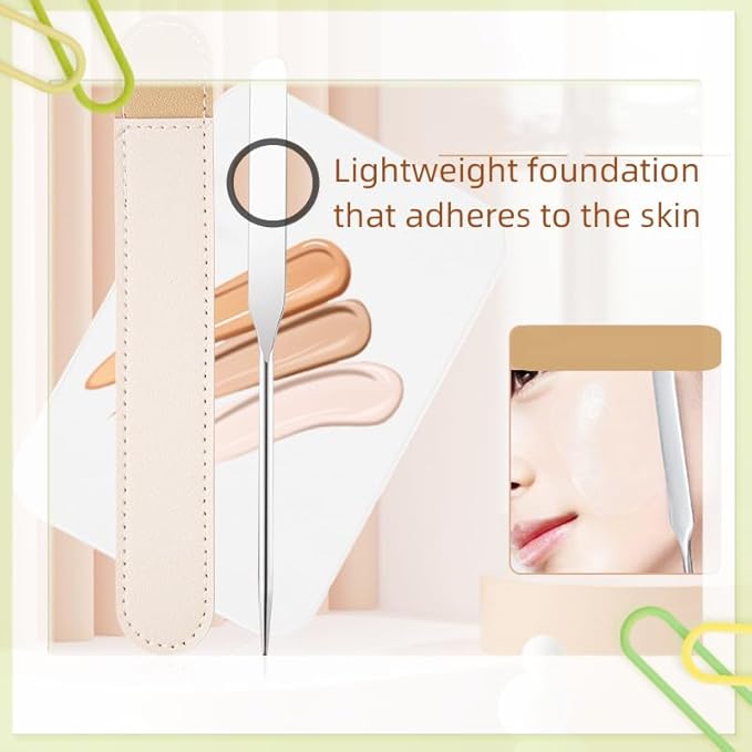 Stainless steel make-up spatula and tray set Make-up