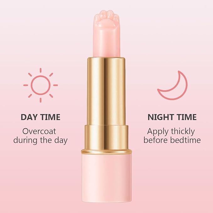 2PCS Thermochromic Lip Balm,Cat Paw Shaped Color Changing Lip Balm, Mini Cute Moisturizing Lip Balm, Long Lasting Lip Balm for Dry Lips Temperature Change Fruit Jelly Lipstick for Female Student