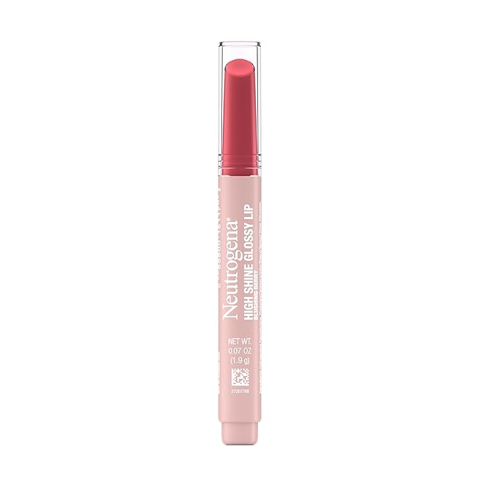 Neutrogena High Shine Glossy Lip with Maracuja Oil + Vitamins & Antioxidant Vitamin E, Nourishing Glossy Lip, Non-Retractable, Pigmented For Buildable Color, Blushing Berry, 0.07 oz