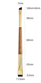 Desert Oak Series Precision Thin Eyeliner Brush - Dual-Ended Angled & Concave Tips for Winged Lines/Tightlining, Gel & Liquid Liner Compatible, Ebana Handle (CM 161)