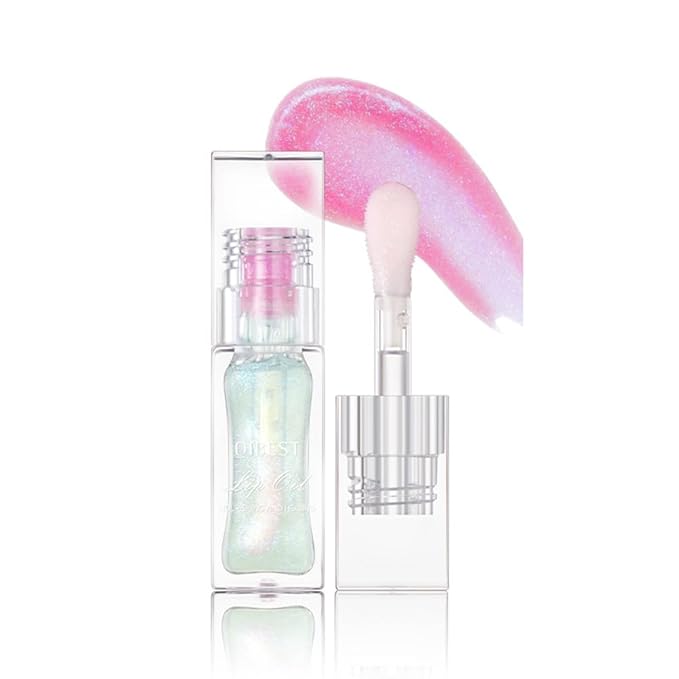 Hydrating Lip Gloss Transparent Lip Care,Magic Color Changing Moisturizing Lip Glow Oil Plumping Glimmer Glow Lipstick, Long Lasting Non-sticky Fresh Texture Lip Oil(Q2394-4#Change Color)
