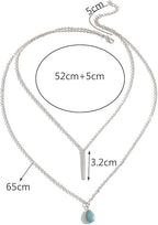 Boho Teardrop Turquoise Neckalce Layered Turquoise