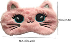 Cute Soft Plush Cat Sleeping Mask for Women Girls, Cute Animal Sleep Eye Cover Mask Eye Funny Blindfold Eyeshade for Night Nap Travel (Pink)