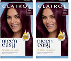 Clairol Nice'n Easy Permanent Hair Dye, 3RV Darkest Burgundy Violet Hair Color, Pack of 2