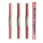 Double-end 2-in-1 Matte & Shimmery Lip Gloss Set, 3 PCS/Set (Set B, 3pcs)