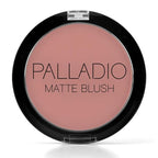 Palladio Matte Blush, Brushes onto Cheeks Smoothly, Soft Matte Look and Even Finish, Flawless Velvety Coverage, Effortless Blending Makeup, Flatters the Face, Convenient Compact, Peach Ice