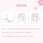 AKARY Cherry Blossom Eye Cream with Hyaluronic Acid, Lightweight Skincare Eye Cream for Dark Circles and Puffiness, Hydrating Under Eye Cream for All Skin Types, Cruelty-Free & Fragrance-Free