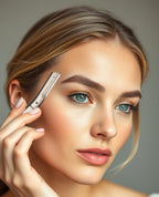 Eyebrow Razor with 6 Blades & Travel Case – Face Razors for Women & Men, Eyebrow Trimmer Shaper with Precision Cover, Facial Shaver & Dermaplaning Tool for Smooth Skin (Silver)