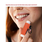 5PCS Lip Balm Holder Keychain Lipstick Sleeves Keychain Lip Gloss Holder Chapstick Elastic Sleeves(Yellow/Purple/Pink/Aqua/Black)