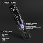 Ambition Soldier Rotary Battery Pen Tattoo Cartridge Machine with 2400mAh Wireless Power Japan Coreless Motor Digital LED Display Tattoo Equipment Supply for Professionals and Beginners Tattoo Artists