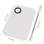 Professional Pro Stainless Steel Makeup Palette Cosmetic Palette with Spatula Tool Makeup Art Tool For Nail Art Eye Shadow Eyelash Makeup Professional Pigment Blending（6 x 4 Inch Sliver）