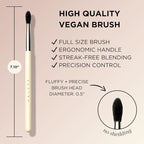 HALEYS Crease Eyeshadow Brush, Medium Fluffy Tapered Brush, Soft, Easy Blending Makeup Tool, Seamless, Multi-tasking Makeup Brush for Cream and Powder, High-end Synthetic Bristles, Vegan + CF