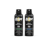 SLAM WoodsMan & BeachMan Bundle - Men's Scented Sunscreen, Sunscreen Spray, Water Resistant Sunscreen, Paraben Free, Broad Spectrum UVA/UVB Sunscreen (Large, 50, Sun Protection Factor (SPF))