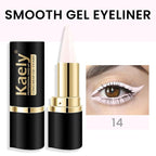 Kaely Quartz Queen White Gel Eyeliner Pencil, Natural Cream Eye Liner Waterproof Smudge Proof, Matte Waterline Eyeliner Eyeshadow Stick, Brighten Eye Makeup, Vegan & Cruelty-Free, 14