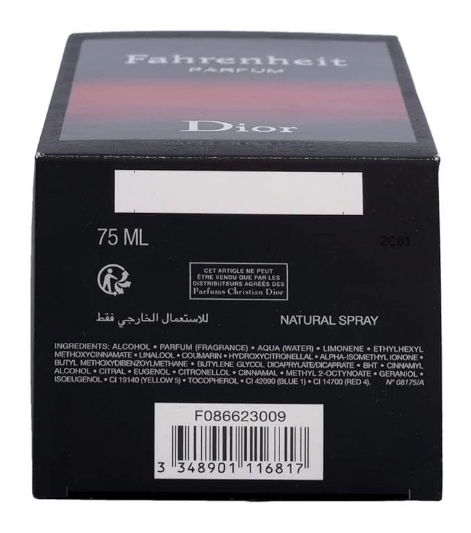 Christian Dior Fahrenheit Parfum Spray for Men, 2.5 Ounce