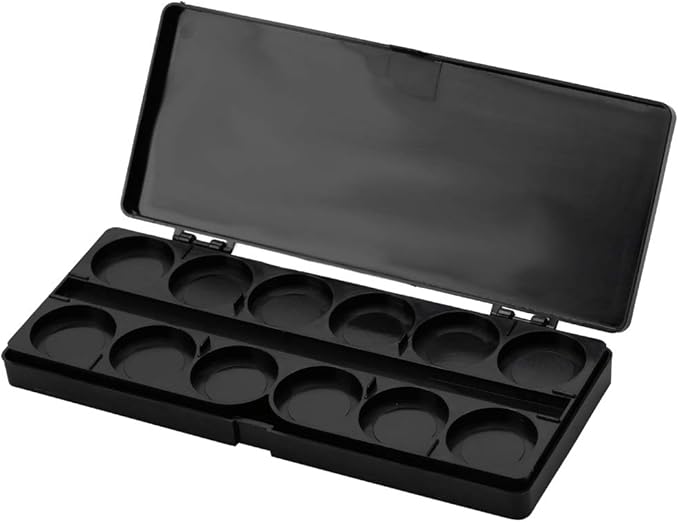 Nail Art Palette, 24 Grid Plastic Nail Art Paint Color Mixing Palette Plate Watercolor Pigment Color Mixing Case Manicure Drawing Tray(Black)