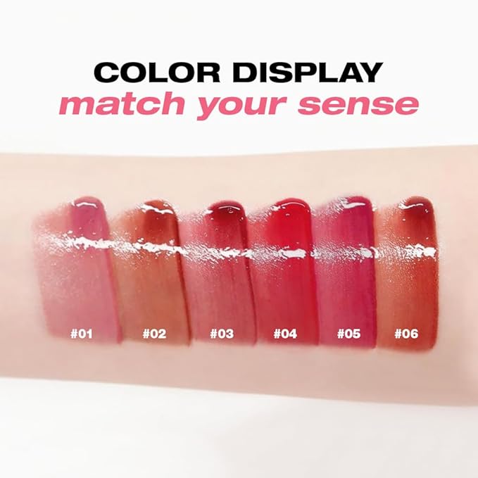 LANGMANNI Lip Oil Tint | Hydrating & Long-Lasting Lip Stain | Moisturizing And High Gloss Makeup,Non-Sticky Lip Stain For Watery And Silky Smooth Lips(#5 Raspberry Sorbet)