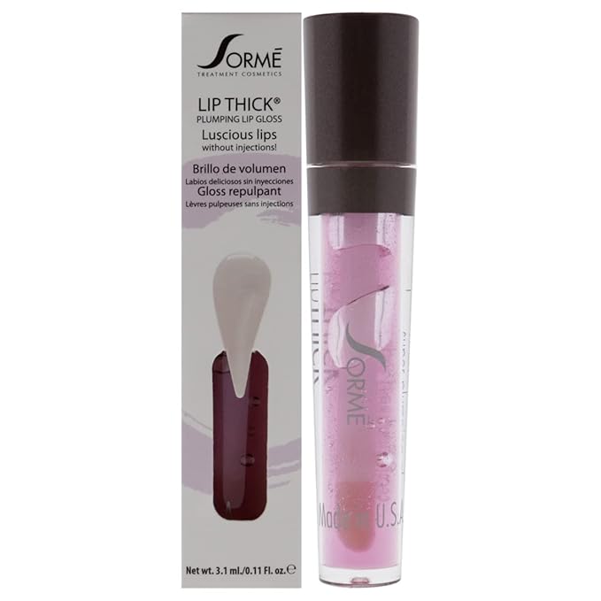 Sorme Cosmetics LipThick Plumping Gloss in Clear | Hydrating Plumping Lip Gloss Enriched with Vitamins and Botanicals | Lip Plumping Gloss with Maxi-Lip Peptides | Cruelty-Free Lip Makeup