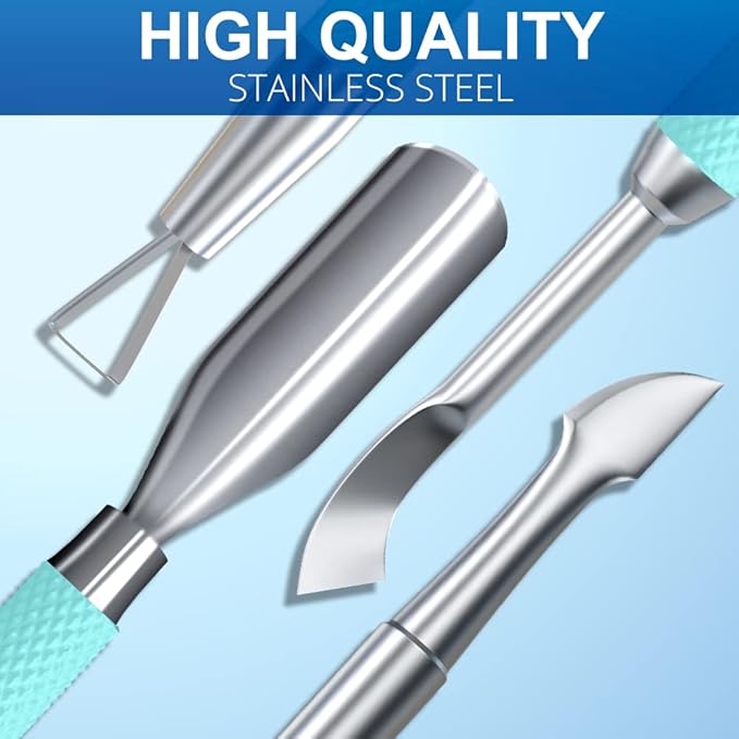 2PCS Metal Teal Cyan Cuticle