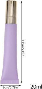 Empty Eye Cream Squeeze Tubes: 20ml Refillable Essential Oil Roller Sample Travel Container Cosmetics Roll on Bottle Dispenser for Lip Balm Gloss