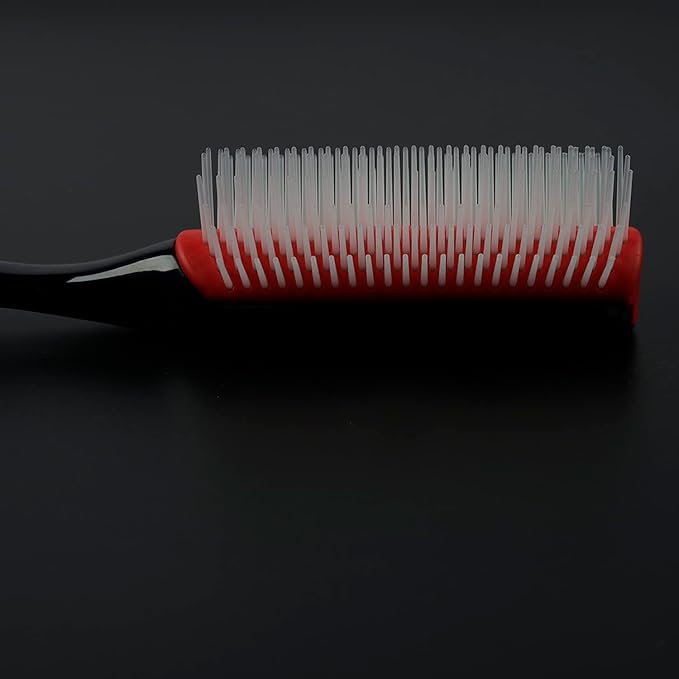 Classic Styling Curly Hair Brush. 9 Row Black Brush for Detangling, Separating, Shaping. For Women and Men Wet or Dry Hair.