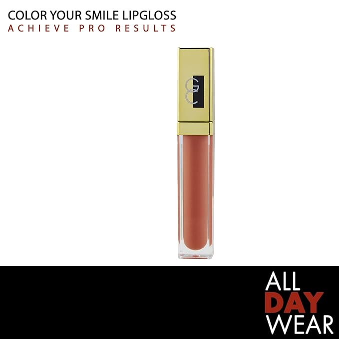 Gerard Cosmetics Color Your Smile Lip Gloss Salmon, Super Pigmented Peach Lip Gloss with LED Light and Mirror, Shiny Finish, Hydrating Liquid Peach Lipstick, Cruelty Free and Made in USA