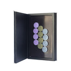 Strong 4-layers Empty magnetic palette book palette（White wood grain）+1pcs Makeup Depotting Spatula+50pcs Round Metal Stickers+50pcs Square Metal Stickers