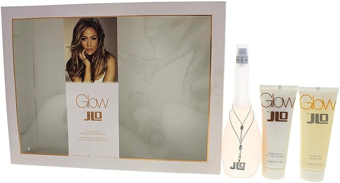Jennifer Lopez Glow 3 Pc. Gift Set (Eau De Toilette Spray 3.4 Oz + Body Lotion 2.5 Oz + Shower Gel 2.5 Oz) for Women By Jennifer Lopez, 36 Fl Oz