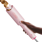 TYMO Automatic Rotating Curling Iron - TYMO CURLPRO Beach Waves Curling Wand, Portable Hair Curler, 500 Million Ionic, Dual Voltage & Lightweight for Travel, Ceramic Coating, 1 1/4 Inch, Pink