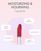 VIDIVICI Millennial Lip Oil #03 Merry Rose - Non-Sticky Dewy Gloss for Moisturized & Voluminous Lips - Natural Rosy Red Color Lip for Vitality Mood, 0.12 fl.oz.