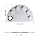 Makeup Mixing Palette, Premium Stainless Steel Cosmetic Makeup Palette with Spatula Tool, Nail-art Cosmetic Palette for Mixing Cosmetic/Nail Polish/Pigment (Semicircle)